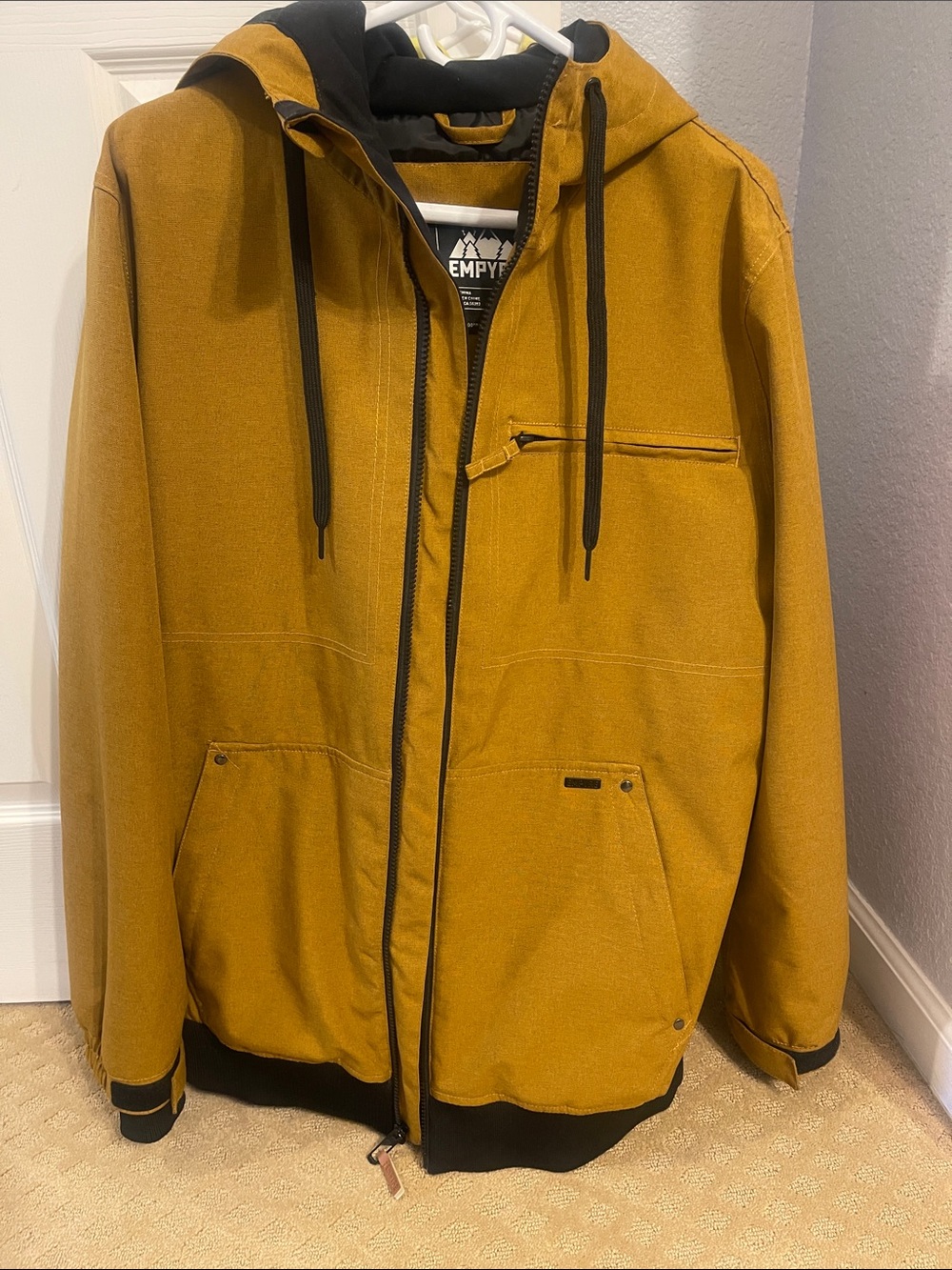 SNOW BOARD/SKI  LIGHT WEIGHT Empyre Men's Hooded Shirt Jacket in Mustard